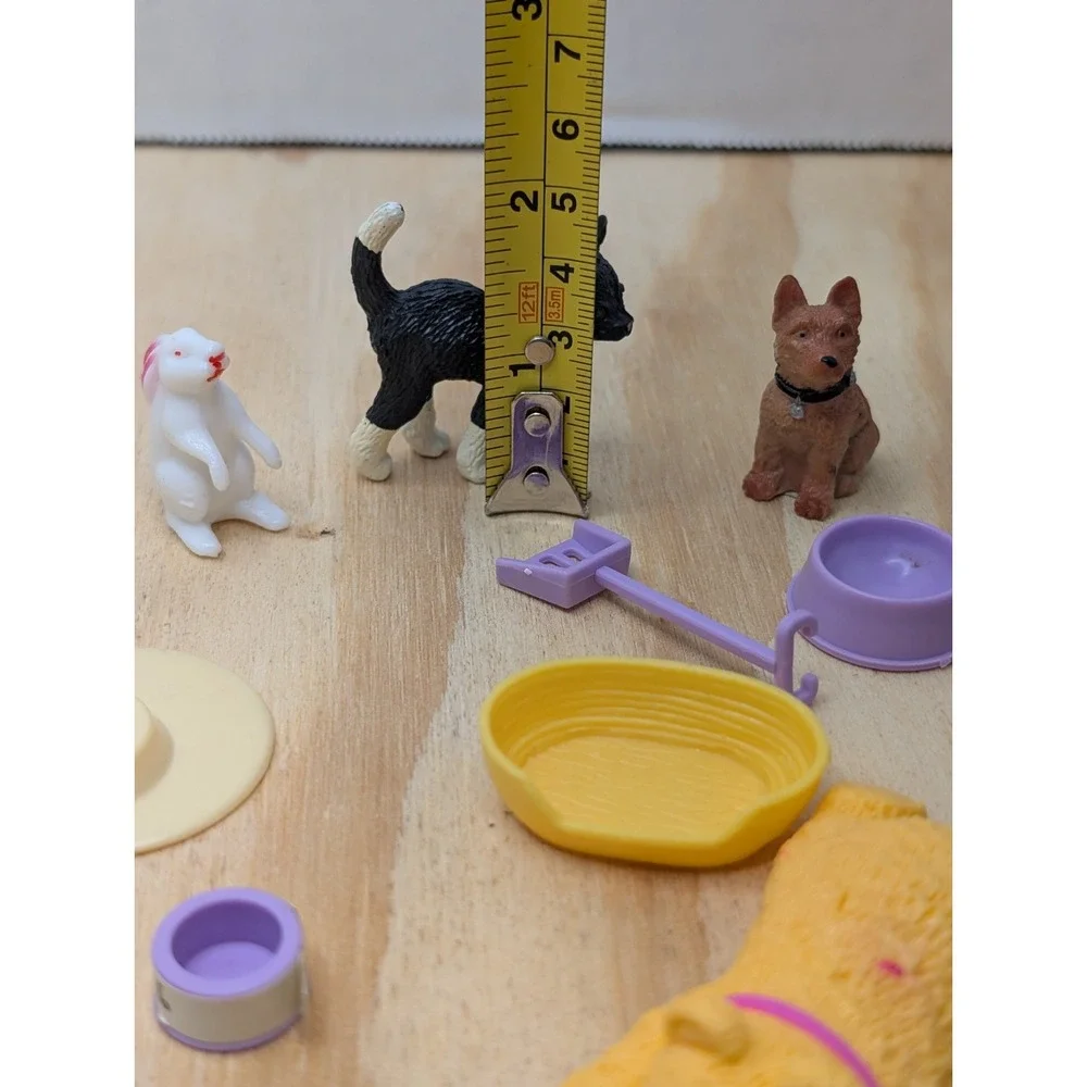 Barbie Size Pet‎ Dog Accessories Lot Puppies Bed Bowl Dollhouse Animals